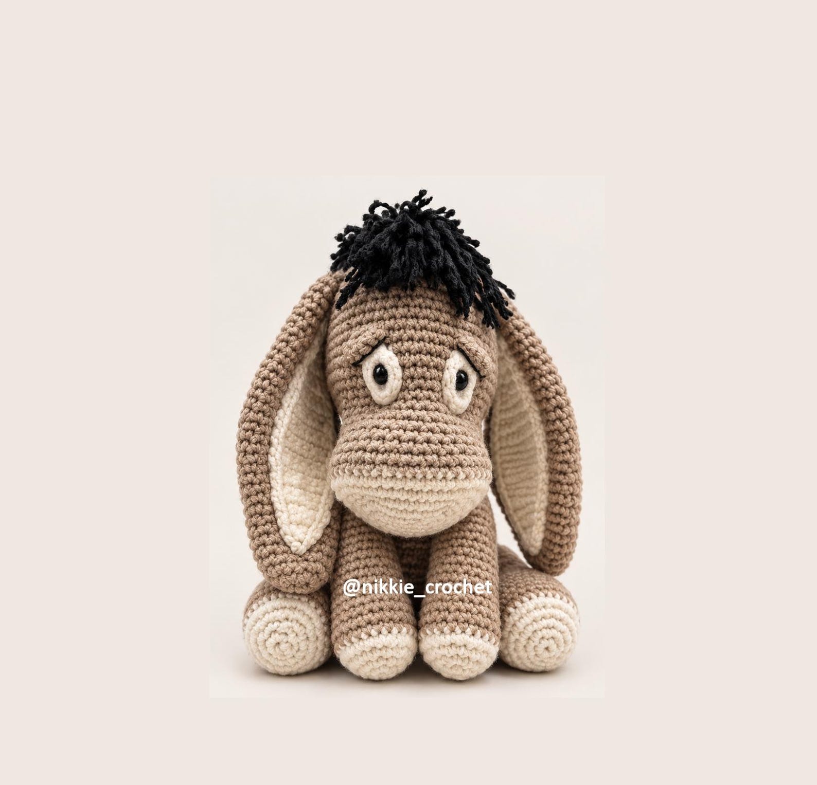 Dora Donkey amigurumi crochet design by Nikkie Crochet Designs